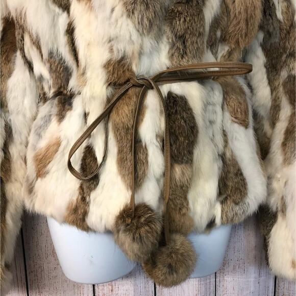 WILSONS LEATHER RABBIT FUR JACKET M - Picture 3 of 13